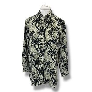 Harve Benard Women’s Long Sleeve Collared Button Down Blouse, Green, size 12